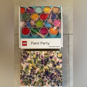 Lot of 2 1000 Piece Puzzles, Buffalo Games & Lego Paint Party Complete